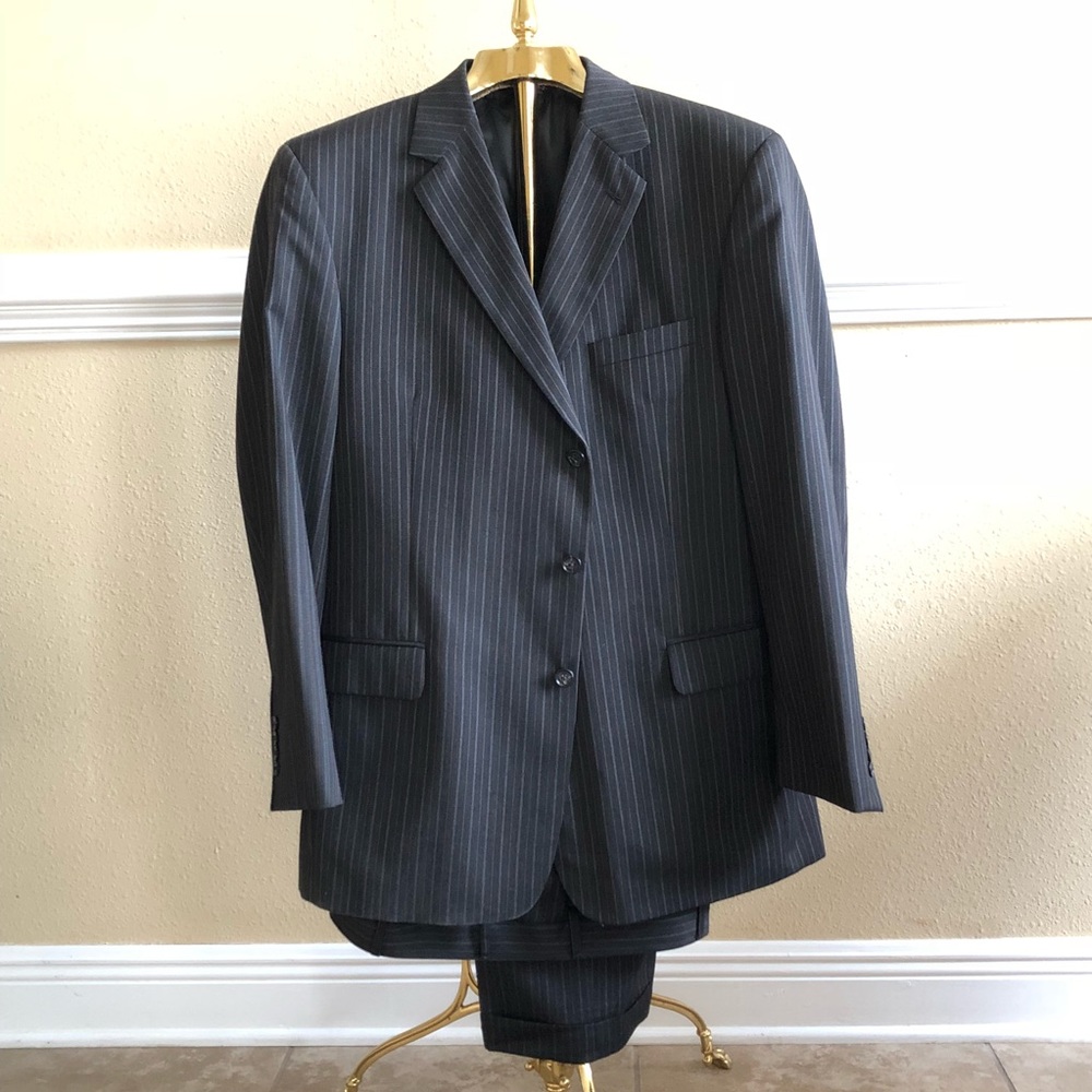 Jos. A. Bank Stripe Suit Jacket w/ Suit Pants 41L